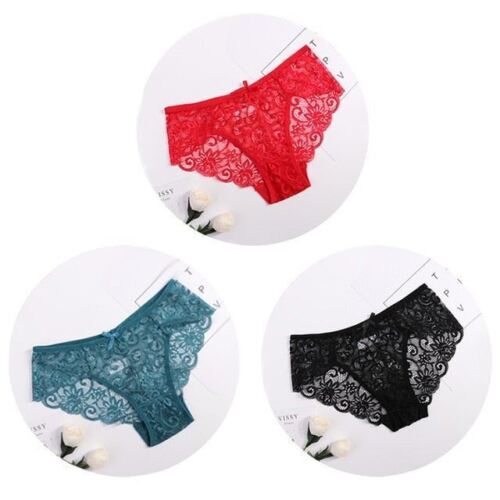 Women's Floral Bow Lace Panties Pack (Of 3) - My Vastra