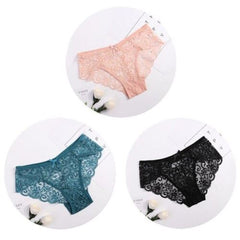 Women's Floral Bow Lace Panties Pack (Of 3) - My Vastra