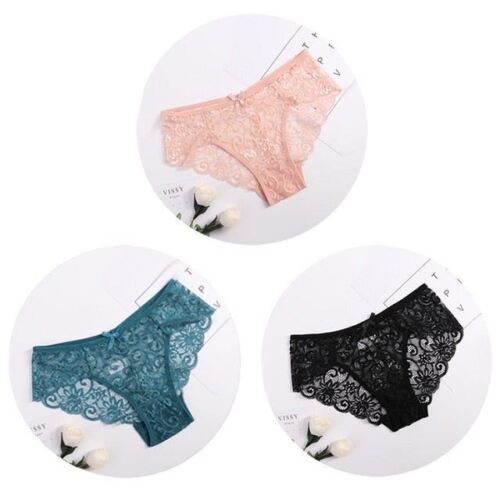 Women's Floral Bow Lace Panties Pack (Of 3) - My Vastra