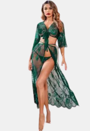 Stylish Sheer Net Top and Skirt Set - My Vastra