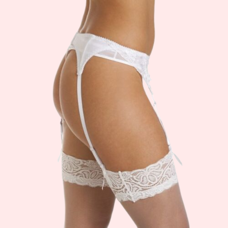 Silky White Lace Garter Belt for Women - My Vastra