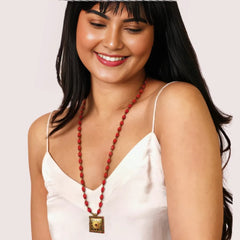 Royal Radiance Red Bead Necklace