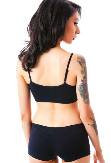 Sporty Spaghetti Strap Sports Bra Matching Boyshort - My Vastra
