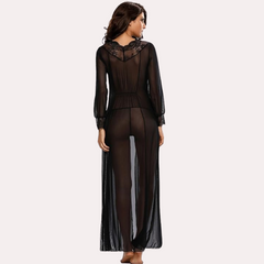 Romantic Sheer Elegance Black Nightgown - My Vastra
