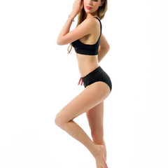 Sexy Black Tank Top Bikini Bottom Set - My Vastra