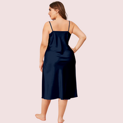 4XL 5XL Plus Size Satin Cowl Neck Dress - My Vastra