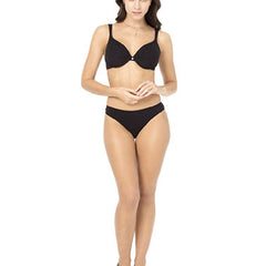 Stylish Seamless Black Push Up Bra Bikini Bottom - My Vastra