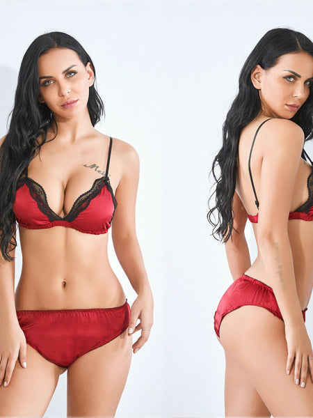 French Daina Premium Satin Bra and Panty Duo