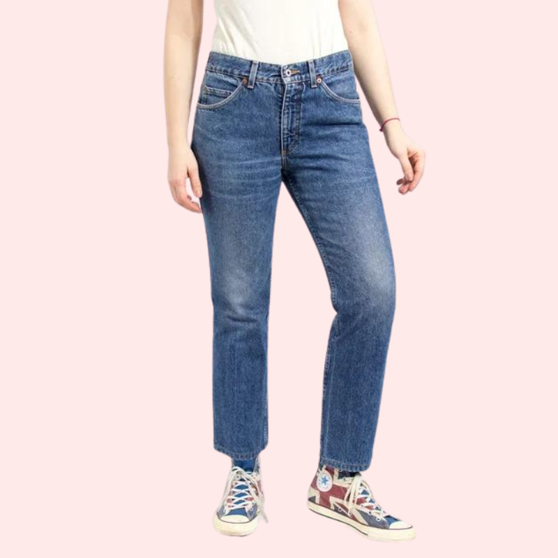Women's 90s Blue Denim Straight Leg Jeans - My Vastra