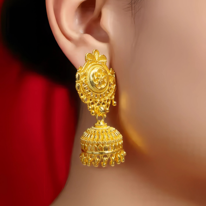 Regal Lakshmi Temple Jhumka Earrings