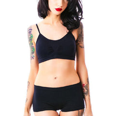 Sporty Spaghetti Strap Sports Bra Matching Boyshort - My Vastra