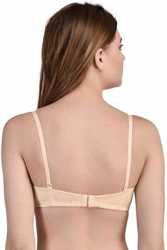 Women Beige Full Coverage Lightly Padded Bra - My Vastra