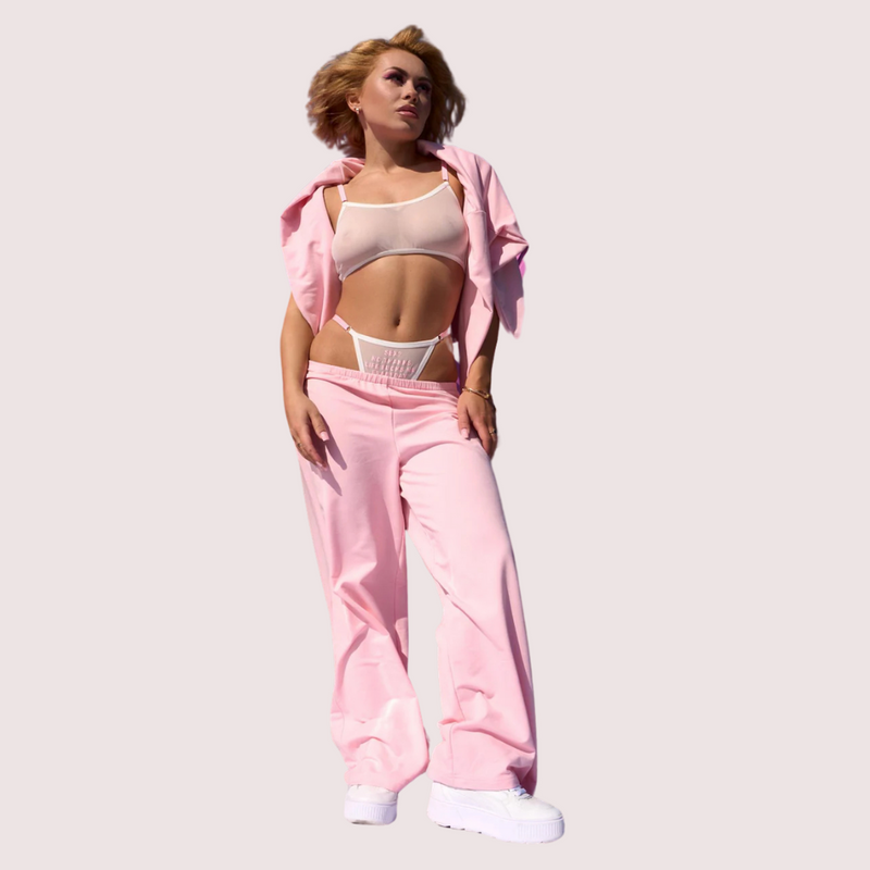 Moonlit Elegance Sheer White Lingerie Set