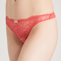 PRINCESSE Dream Spotlight Coral Fishnet Lace Thong - My Vastra
