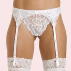 Silky White Lace Garter Belt for Women - My Vastra