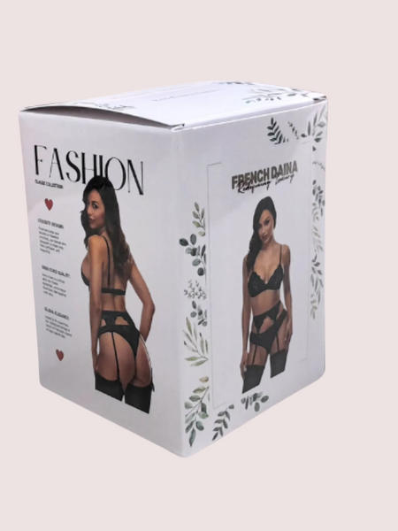 French Daina Elegant Lace Tanga Thong Luxury Gift Box