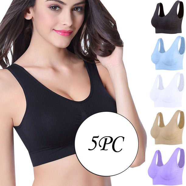 5 pack medium impact Comfort Sports Bras - My Vastra