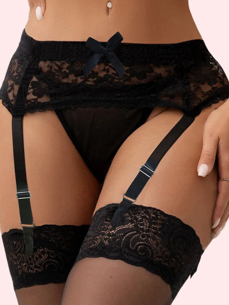 Maison Désirée Sexy Lace Garter Belt with Four Wide Straps