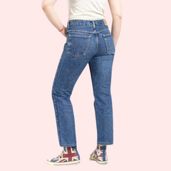 Women's 90s Blue Denim Straight Leg Jeans - My Vastra
