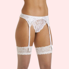Silky White Lace Garter Belt for Women - My Vastra