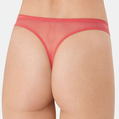 PRINCESSE Dream Spotlight Coral Fishnet Lace Thong - My Vastra