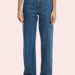 Smokey Blue Denim Loose Fit Straight Jeans for Women - My Vastra
