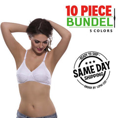 Clearance sale Pack of 10 cotton summer bras - My Vastra