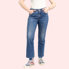 Women's 90s Blue Denim Straight Leg Jeans - My Vastra