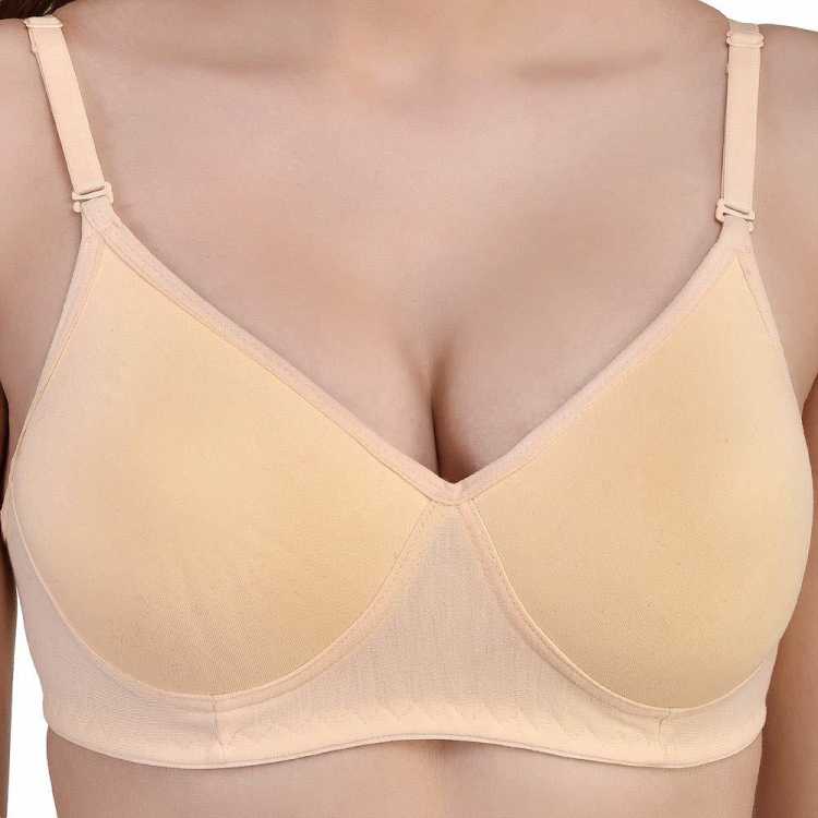 Women Beige Full Coverage Lightly Padded Bra - My Vastra