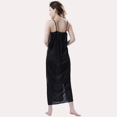 Elegant Lace Seductive Black Nightgown - My Vastra