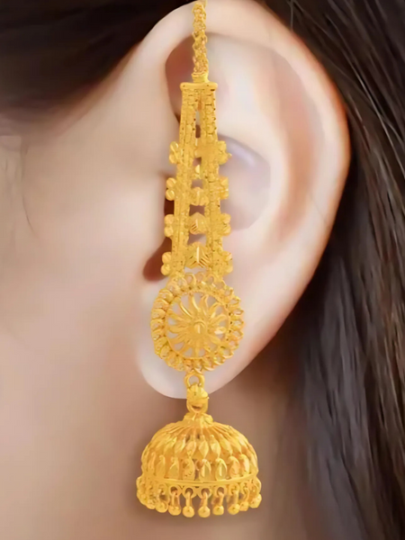 Royal Heritage Gold Jhumka Earrings