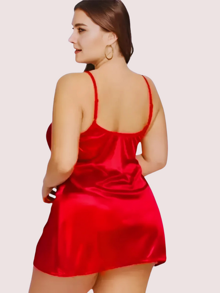 Alluring one-piece satin sleepwear