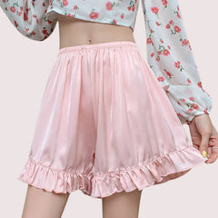 Women Ruffles Satin Faux Silk French Underwear - My Vastra