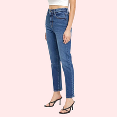 Women's High Rise Classic Slim Straight Denim Jeans - My Vastra