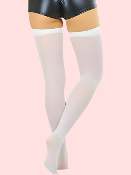 SoftSheer Thigh-High Stockings Duo (White + Nude) – Pack of 2