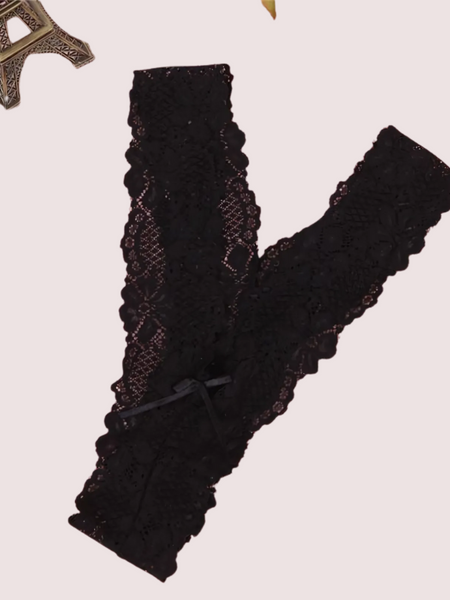 Crimson Shadow Lace V-String Panty