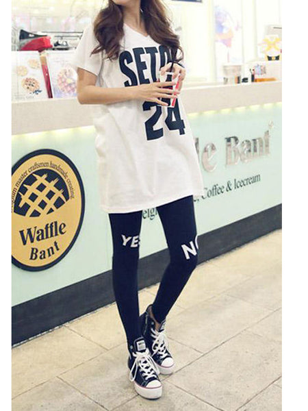Womens celebrity yes or no printed legging - My Vastra