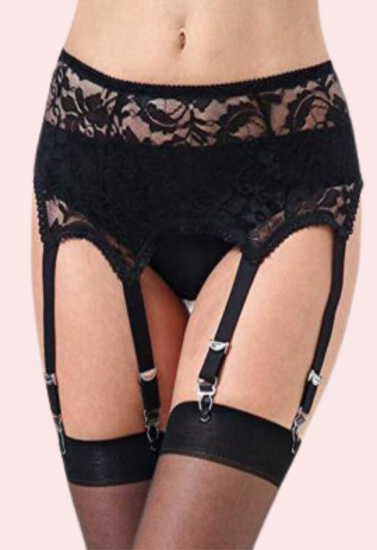 Lace Garter Belt with Six Straps- Sexy Lingerie - My Vastra