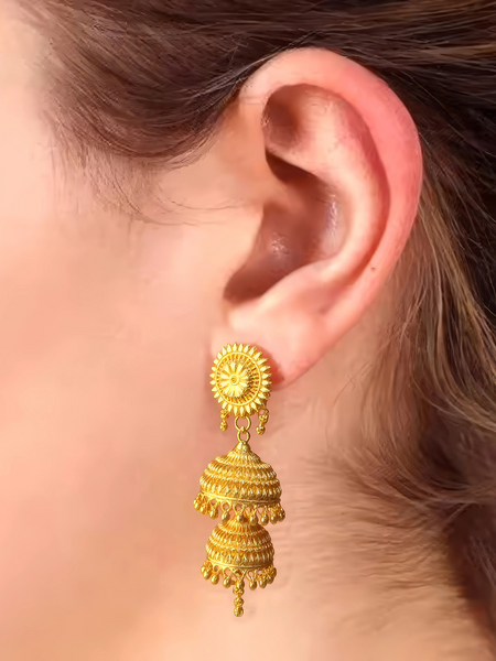 Sun Radiance Double Jhumka Earrings