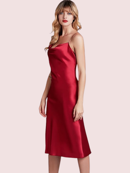 Elegant Cowl Neck Silk Nightgown for Comfort - My Vastra