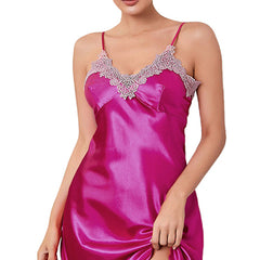 100% Silk Satin lace trim baby doll Lingerie - My Vastra