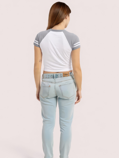 Women's Brooklyn '76 Graphic Crop Top – Sporty V-Neck Tee