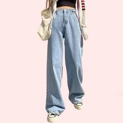 Women's Stylish High Waist Wide Leg Straight Jeans - My Vastra