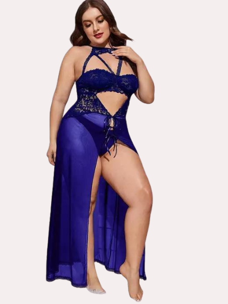Azure Bloom Women's Blue Babydoll Set - My Vastra