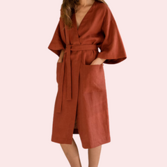 French Daina Sleeveless Organic Cotton Robe - My Vastra