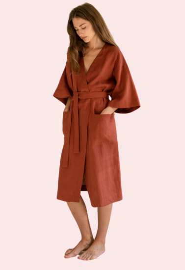 French Daina Sleeveless Organic Cotton Robe - My Vastra