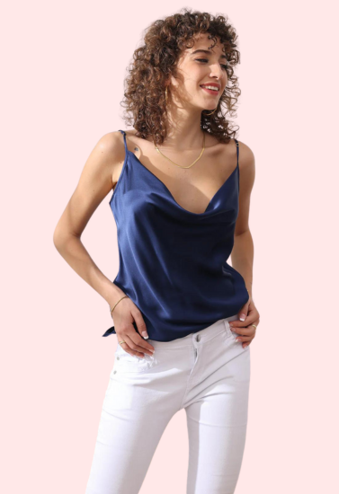 Elegant Cowl Neck Silk Camisole for Women - My Vastra