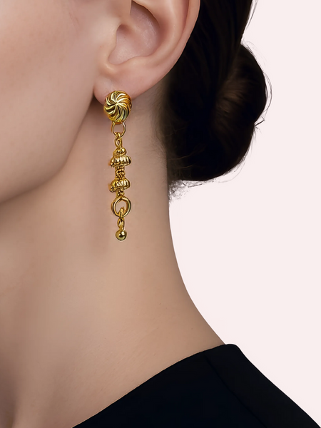Heritage Charm Gold-Plated Drop Earrings