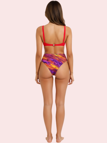 Sunset Mirage High-Waist Bikini Bottom (Bottom Only)