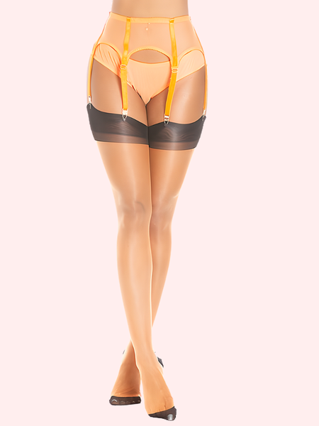 Sheer Thigh-High Stockings Pack of 2 – Ultra-Smooth, (Black & Nude Combo)